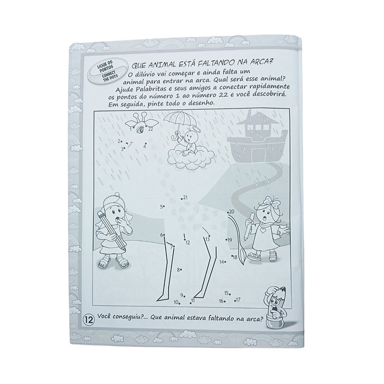 Livro Infantil A História De Noé - Histórias Bíblicas De Colorir Livro Bilingue - Imagem 3