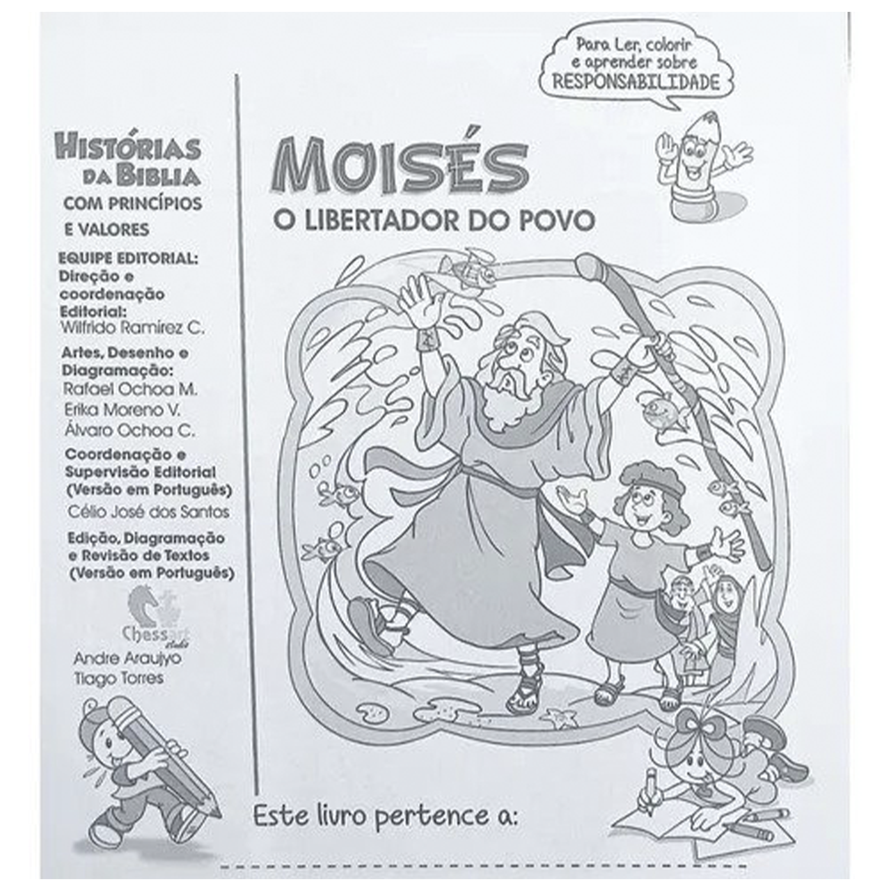 Livro Infantil Histórias Bíblicas De Colorir - Livro Bilingue História De Moisés - Imagem 2