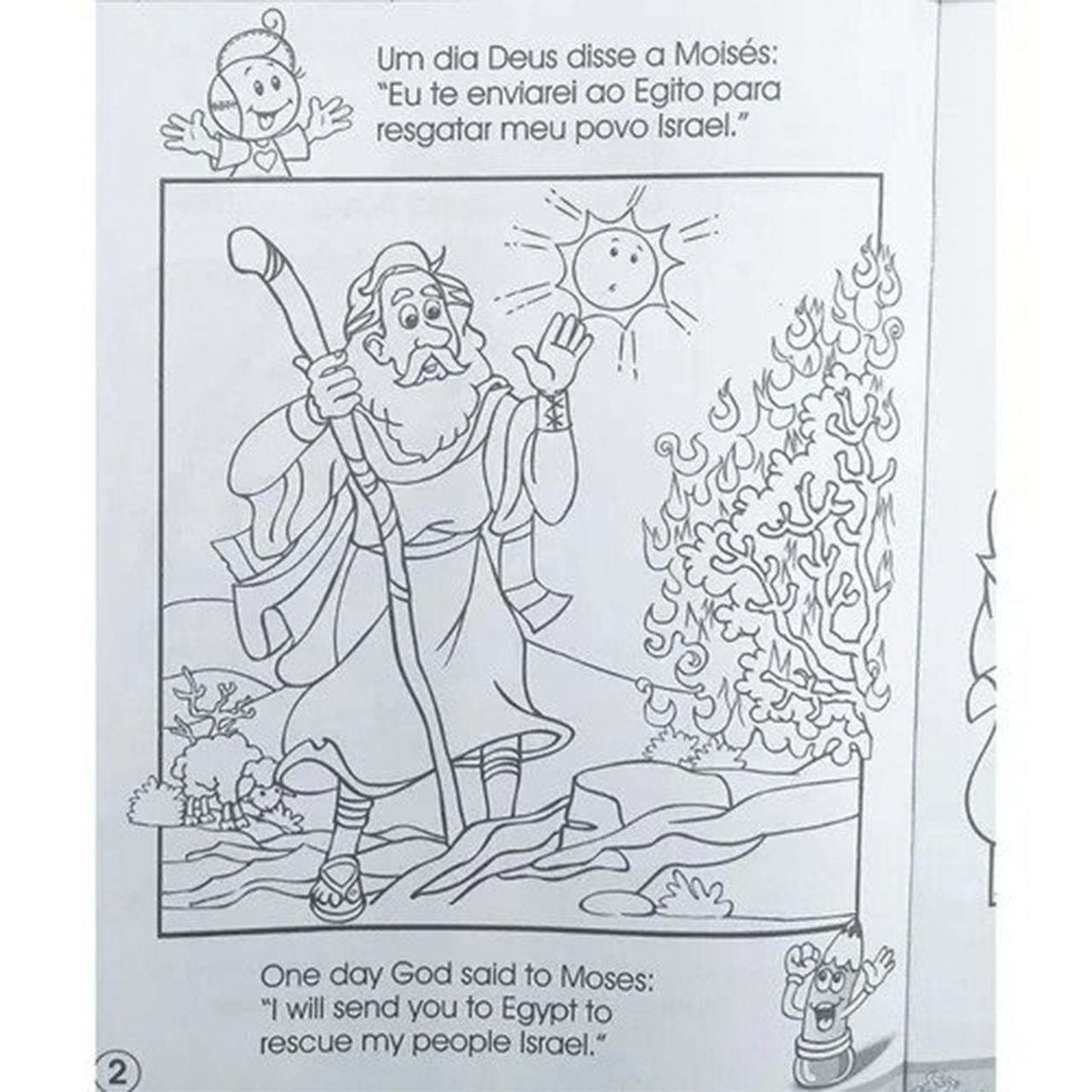 Livro Infantil Histórias Bíblicas De Colorir - Livro Bilingue História De Moisés - Imagem 3